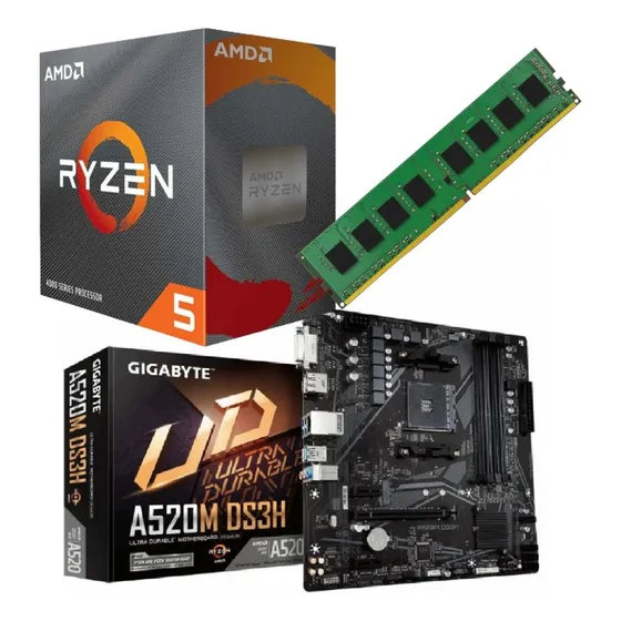 Combo Actualizacion Amd Ryzen 5 4500 + A520 + 8 Gb Color Negro