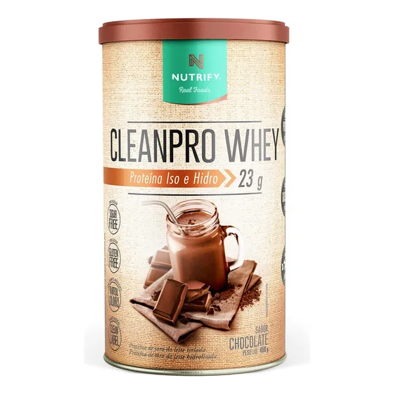 Nutrify CleanPro Whey Nutrify 450g - Proteína Pura para Força e Recuperação - Sabor Chocolate