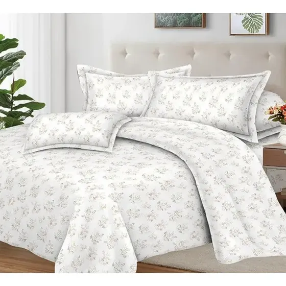 Juego De Sábanas 100% Algodón Premium 2plz 2000 Hilos Ivory Floral Ivory Floral Ivory | Cuotas sin interés