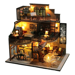 Mini Casa De Muñecas, Kit De Casa Muñecas Para Niñas 3 Pisos Mini Casa De Muñecas, Kit De Casa Muñecas Para Niñas 3 Pisos