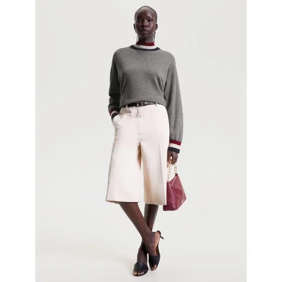 Saco Global Stripe De Corte Amplio Mujer Gris Tommy Hilfiger