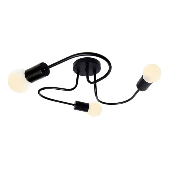 Plafon Araña 3 Luces Brazos Vintage Negro Led E27 Gioluce VN-SAVANNAH-3