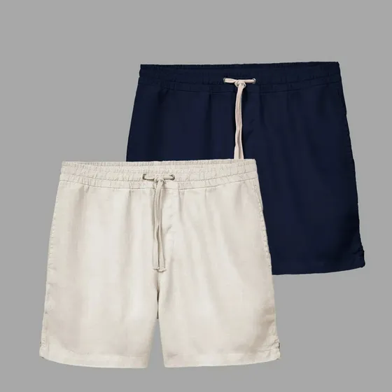 Conjunto 2 Short Masculino Legacy Linho Leve Confortável