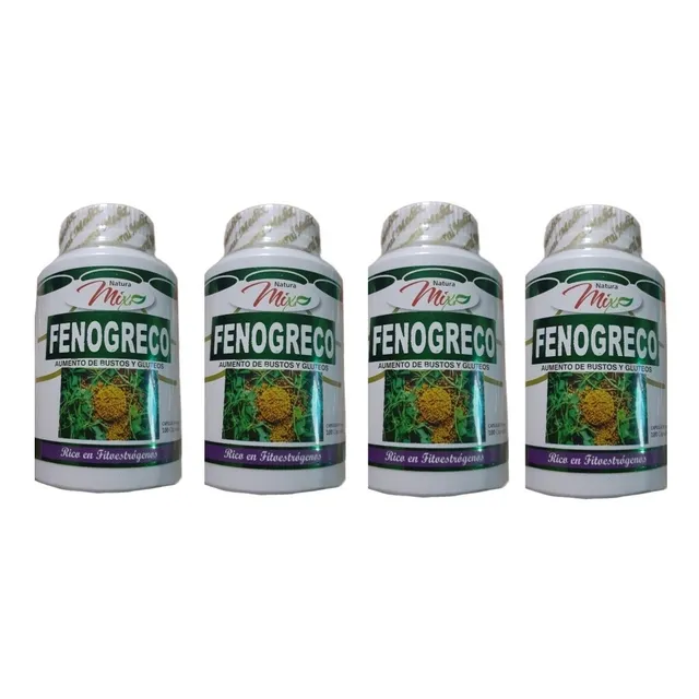  Fenogreco 500mg Aumenta Gluteos, Caderas Y Senos 4 Frascos 