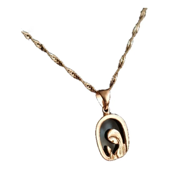 Conjunto Medalla Virgen Niña Oro Enchapado C Cadena | Regalo