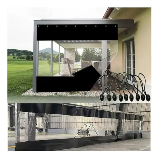 Cortina De Pvc Transparente Para Exterior, Impermeable Y Res