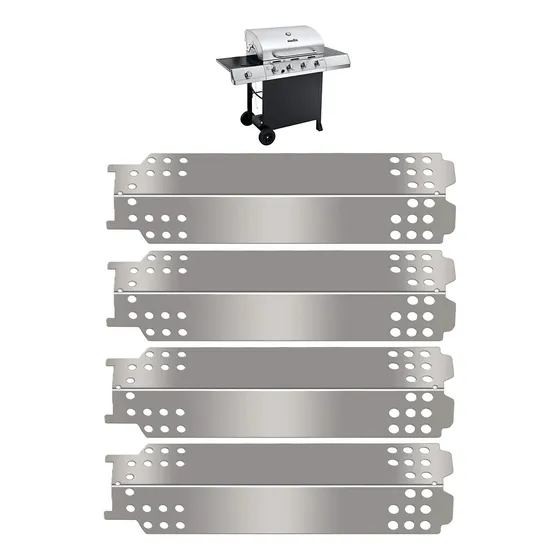 4 Defletores Inox Para Churrasqueira A Gás Char-broil C 453