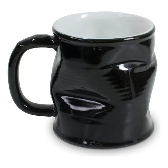 Caneca Ceraflame Lata Amassada Preta 320ml