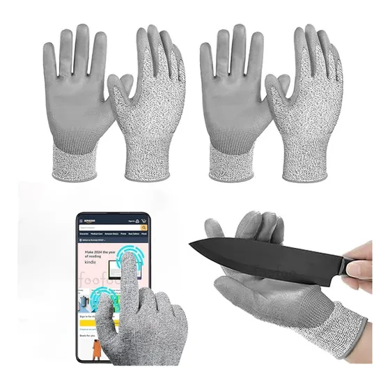 4pcs Guantes Anticorte Nivel 5 Industrial Trabajo Rudo