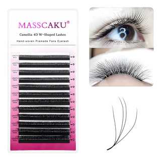 Masscaku Extensiones De Pestañas Camellia 4d W-shaped Lash Masscaku Extensiones De Pestañas Camellia 4d W-shaped Lash
