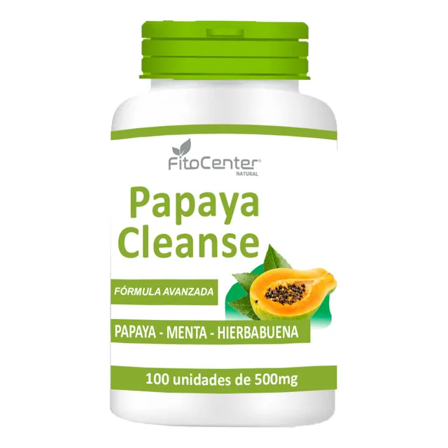 Papaya Clenase 500mg Fitocenter Apoyo Digestivo 100 Capsulas