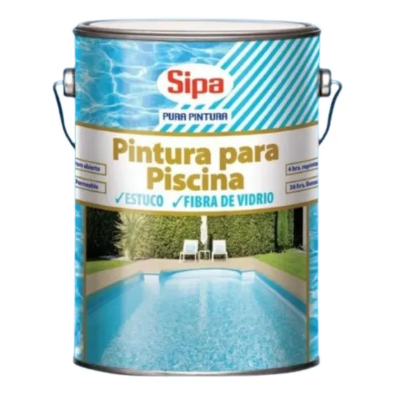 Pintura Para Piscinas 1 Galon Azul Caucho Clorado Sipa