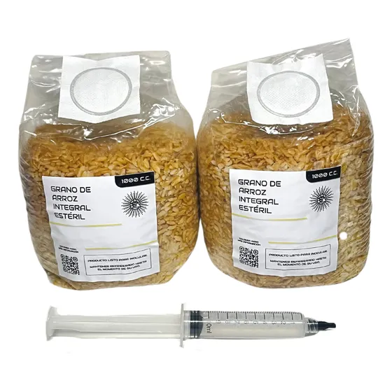 Grano Estéril 2 Litros (2 Mushbag) + Vial De Esporas (10ml)