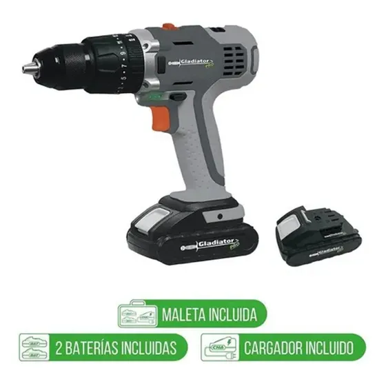 Taladro Gladiator Pro 18v Tp813 Maletín 2 Baterias 2ah