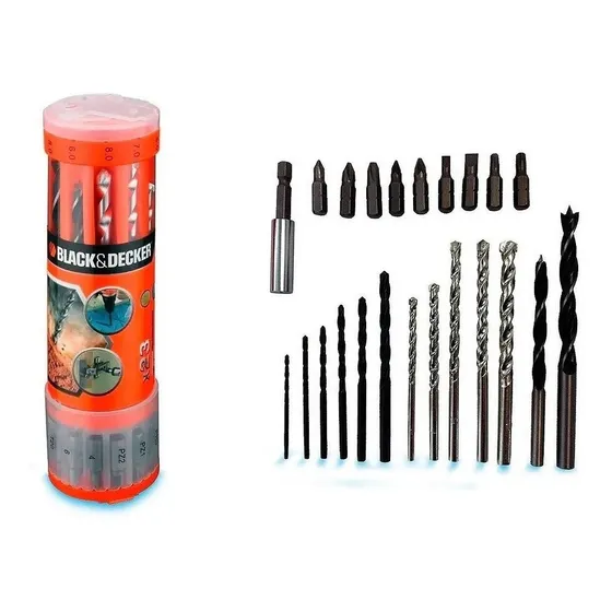 Jogo De Bits E Brocas Com 23 Peças A7102-xj Black & Decker