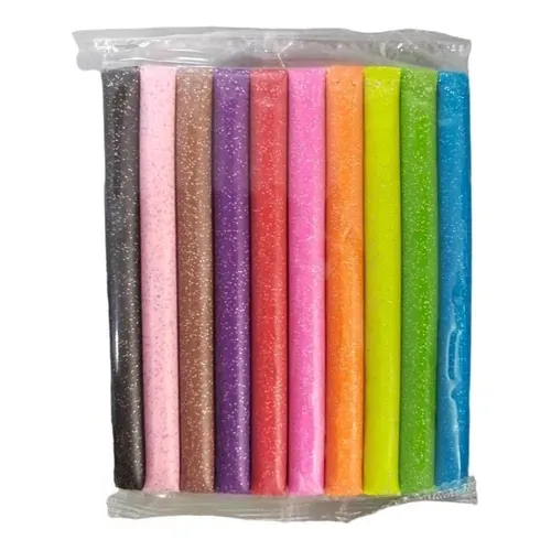 Plastilina Con Glitter C/10 Barritas De Varios Colores Color Multicolor