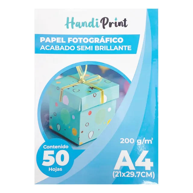 Papel Fotográfico Semi Brillante A4*50 200gsm Handi Print
