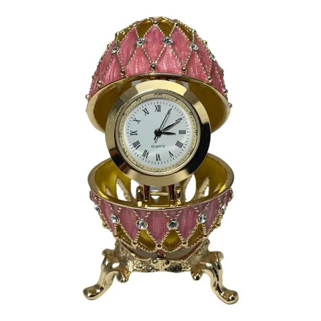 Huevo Fabergé De San Petersburgo, Rusia, Con Reloj, Rosa