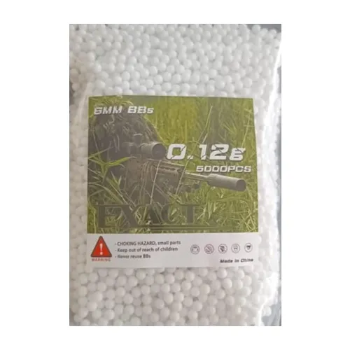 Munição Bolinhas Bbs Airsoft Munição Exact 0,12gr 6mm 5000un