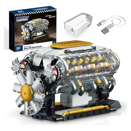 Camewin Conjunto De Blocos De Construção De Motor V8 692 Pcs 692 V-8 Motor