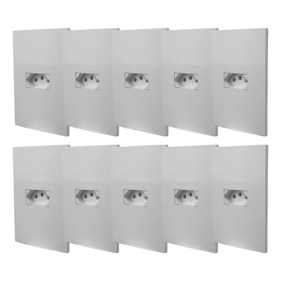 Kit 10 Conjunto Tomada 20a C/placa Linha Ilumi I9 Bivolt