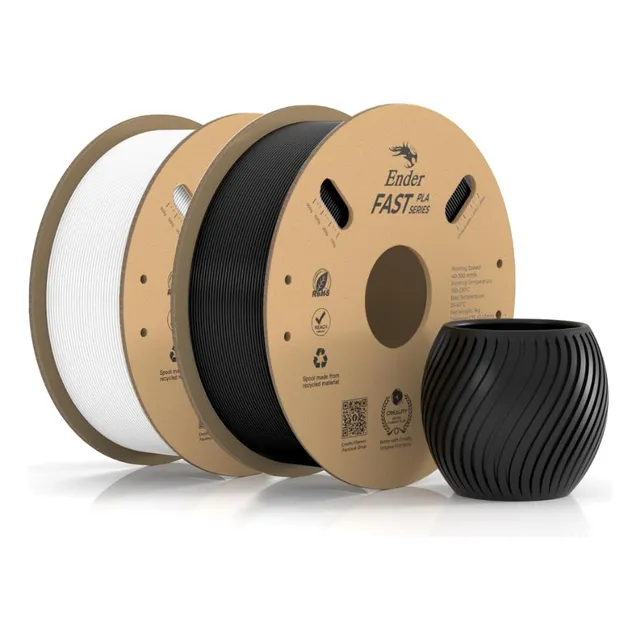 Creality Filamento Ender Fast Pla 1.75mm Pack2 Color Negro Y Blanco