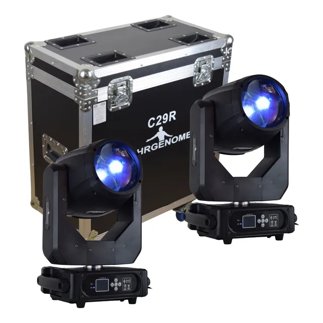 Par Cabezas Movil 9r Con Case Roboticas Beam Luz Disco Dmx 