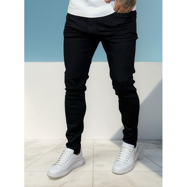 Calça Skinny Preta Masculina Jeans Com Elastano Lycra 2023 Calça Skinny Preta Masculina Jeans Com Elastano Lycra 2023