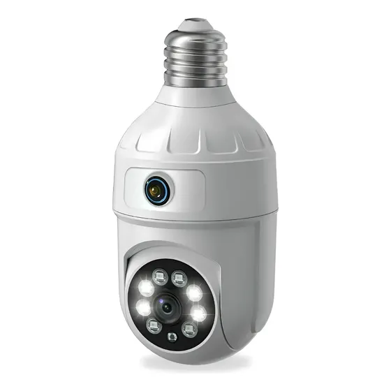Câmera De Segurança Dupla Lente 4mp Wifi Audio Onvif Icsee Cor Branco