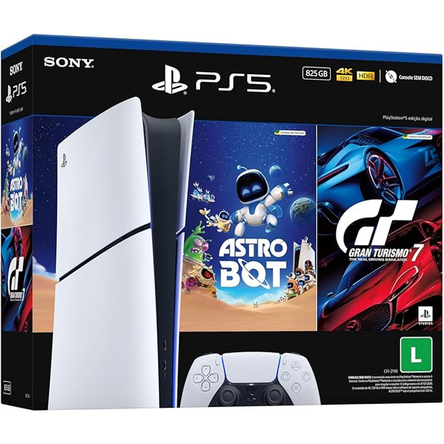Console Playstation®5 Slim Digital - Pacote Astro Bot E Gran Turismo 7 - Branco Console Playstation®5 Slim Digital - Pacote Astro Bot E Gran Turismo 7 - Branco