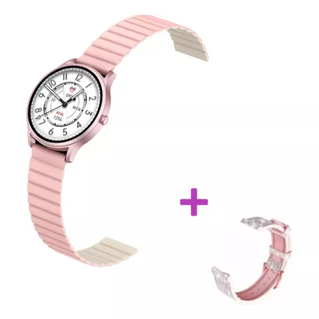 Smartwatch Inteligente Bluetooth Kieslect Android Ios Pcreg Caja Rosa Malla Rosa Bisel Rosa Diseño de la malla Mesh