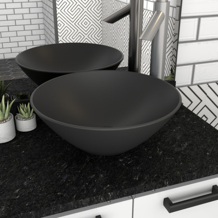 Cuba Pia De Sobrepor Luxo Apoio Para Banheiro Lavabo Cuia Preta Cuba Pia De Sobrepor Luxo Apoio Para Banheiro Lavabo Cuia Preta