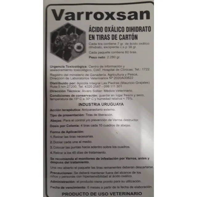 Apicultura - Abejas Curas Varroa -  Materiales Apicolas