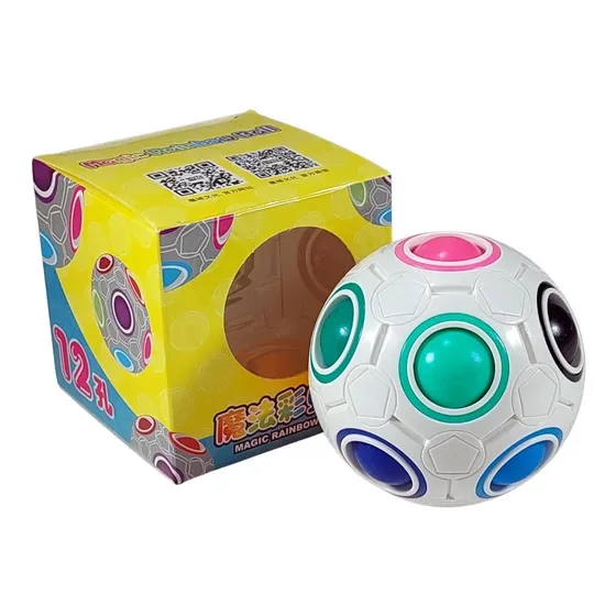 Cubo Rubik Rainbow Ball Moyu 7 Cm - Puzzle De Ingenio Fidget Estructura Blanco