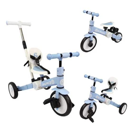 Triciclo Para Niños 4 En 1 Bicicleta De Equilibrio Y Balance Color Azul