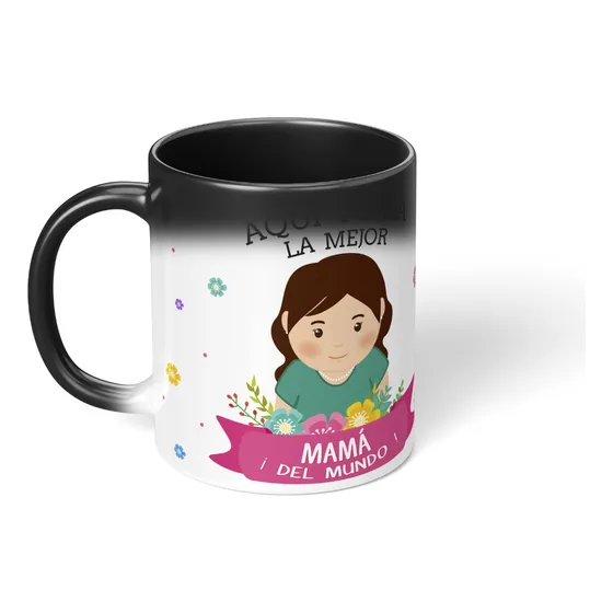 Pocillo Mágico Cambia Color Aqui Toma La Mejor Mama