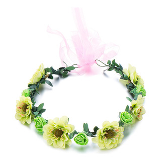 Corona De Flores Rosas, Guirnalda Bohemia, Floral, Para Niña Corona De Flores Rosas, Guirnalda Bohemia, Floral, Para Niña
