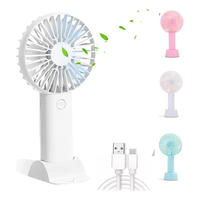 Mini Ventilador Portatil De Larga Duracion Mano Y Base Usb