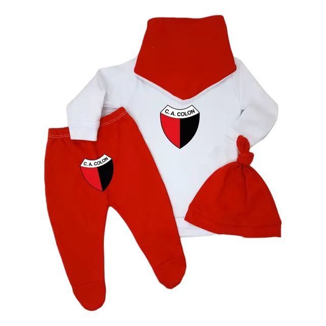 Ajuar Fútbol Para Bebé 100% Algodón Body Naranjo Gamise 