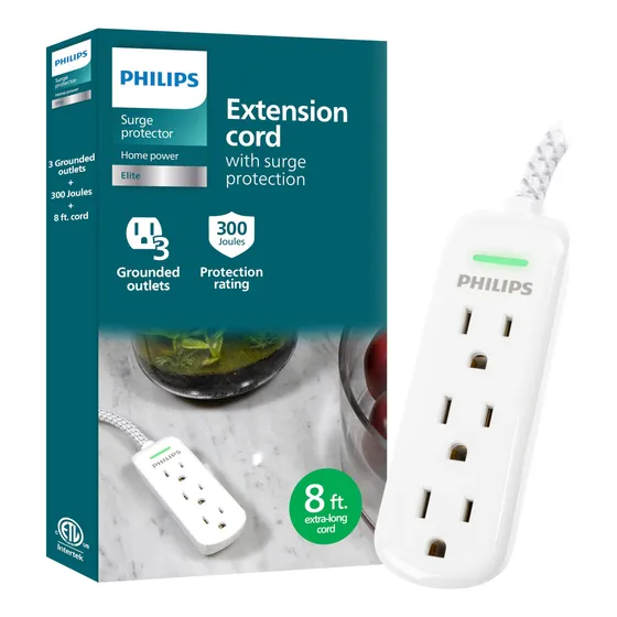 Cable De Extensión Philips De 3 Salidas Y 2,4 M Con Protecci