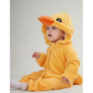 Mono Con Cremallera De Pato Con Dibujos Animados Para Bebés Mono Con Cremallera De Pato Con Dibujos Animados Para Bebés