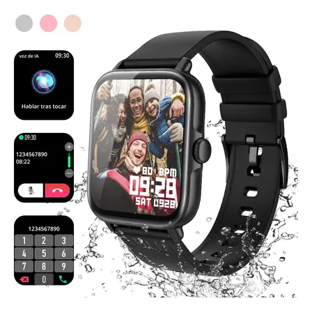 Smartwatch Colmi Series P P28 Plus Display De 1.9 Con Correa De Silicona Color Negro Deportes Impermeables