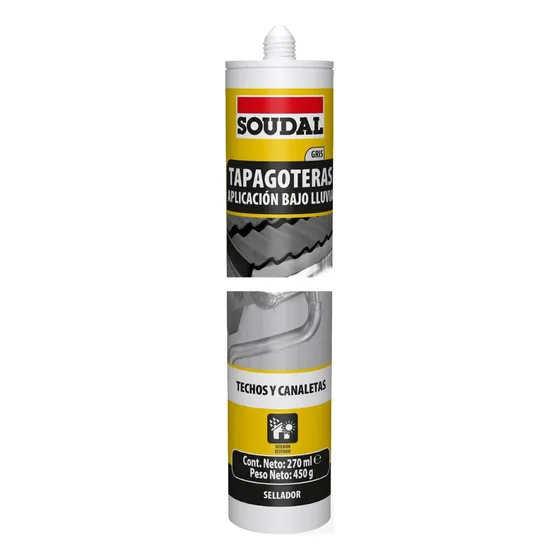 Sellador Tapagoteras Bajo La Lluvía Gris 270 Ml | Soudal Gris