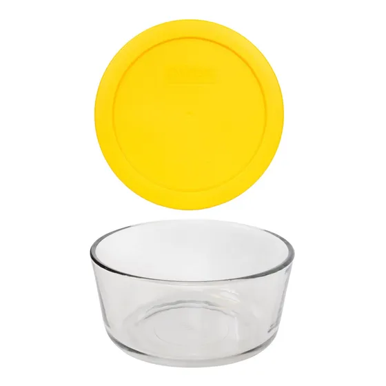 Pyrex Taza Tazon Cristal Pc Meyer Limon Amarillo Tapa