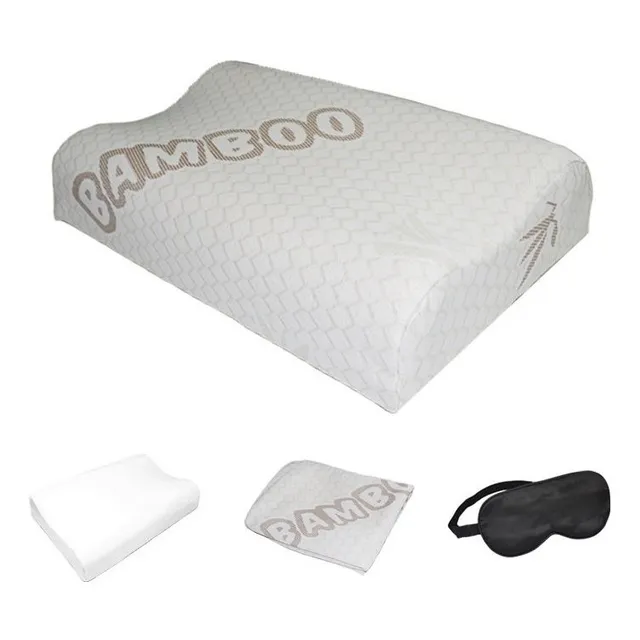 Almohada Viscoelástica - Memory Foam + 2 Fundas + 1 Antifaz 