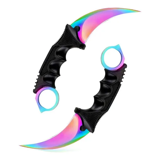 Karambit Ops Deep Tornasol Con Filo Y Funda Rigida Cuchillo