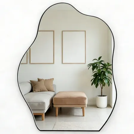 Espelho Orgânico Decorativo 70x50 Sem Moldura Sala Parede Sem Cor