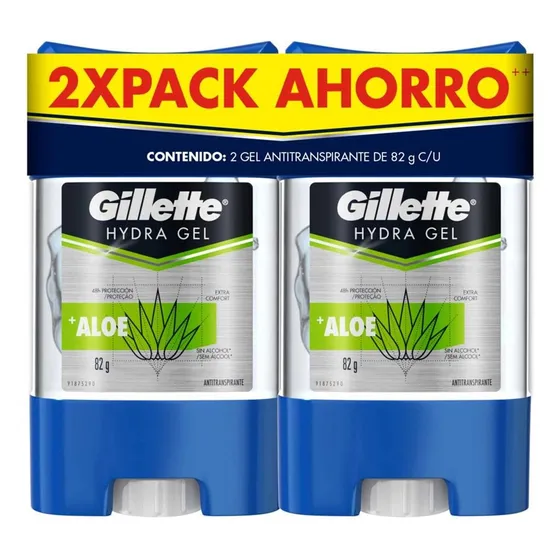 Antitranspirante en Gel Gillette Aloe 2 Piezas de 82g