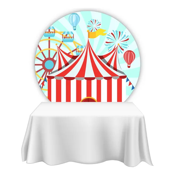 Fondo Candybar Sublimado - Circo - 1.5mt Diámetro