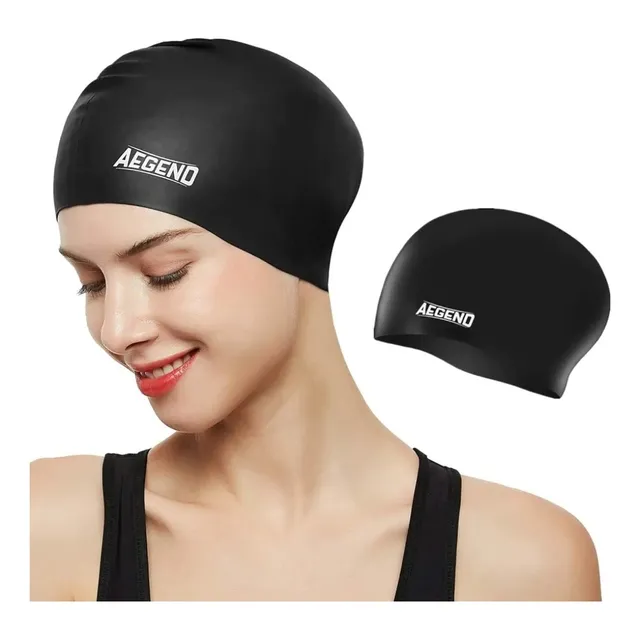 Gorro Natación Cabello Largo Aegend Negro